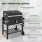 Outsunny BBQ Trolley Charcoal Grill Portable Stainless Steel Barbecue Tool Kits w/ Wheels Side Shelf for Camping Hiking Picnic