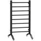 HOMCOM 8-Bar Heated Towel Warmer Rack with Built-in Timer and LED Indicators, Wall Mounted & Free Standing Carbon Steel Electric Towel Bar with Adjustable Temperature, White