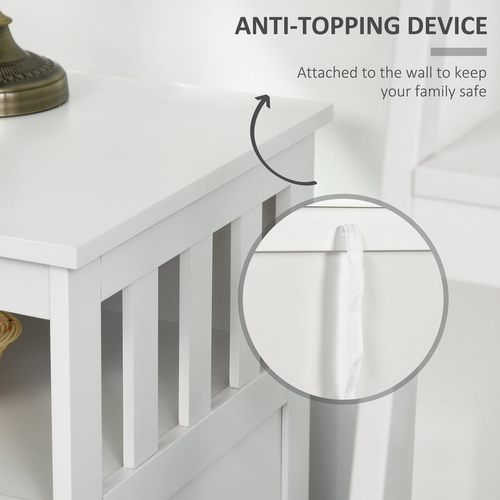 HOMCOM Wooden Console Table with Open Shelf and 2 layers Cabinet  Kitchen Furniture