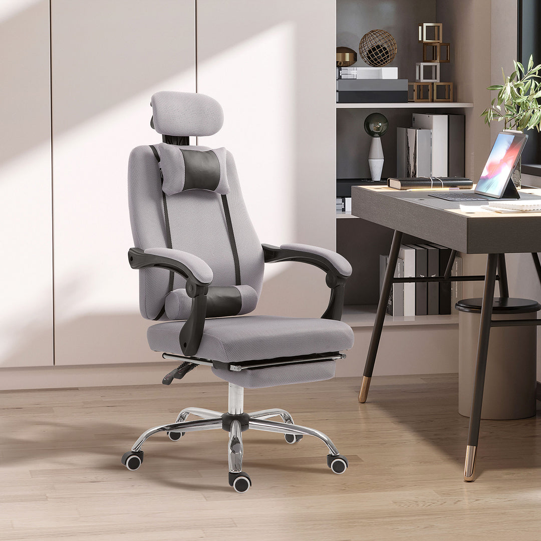 Vinsetto Ergonomic Executive High Back Office Chair with Footrest,Lumbar Support,Grey