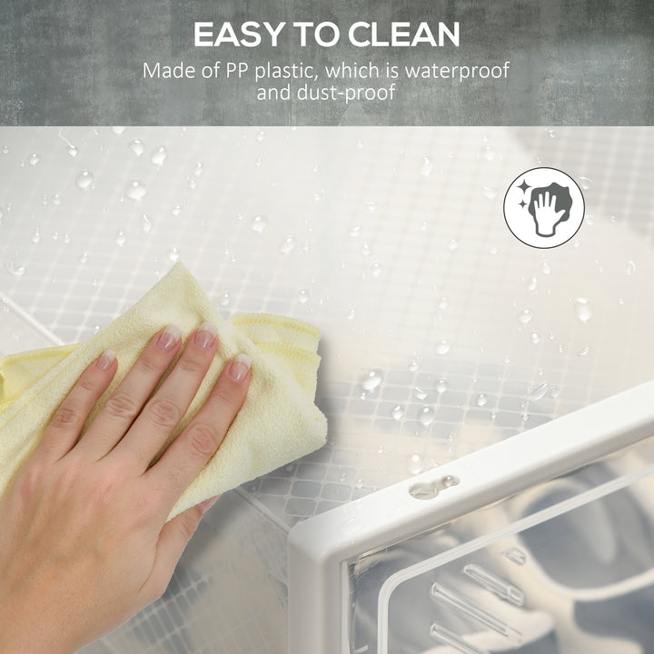 HOMCOM 18 Pack Shoe Storage Boxes, Space-saving Shoe Organizers, Clear Plastic Stackable Holders Containers with Front Opening