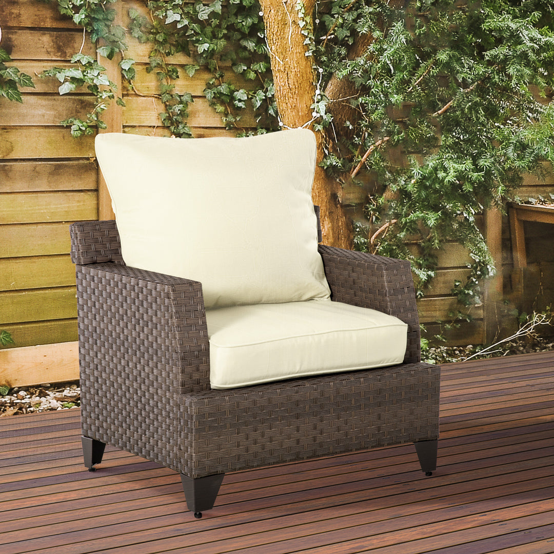 Outsunny Patio Chair Cushions, Thick Deep Seat Outdoor Seat Cushion with Back Cushion, Light Green