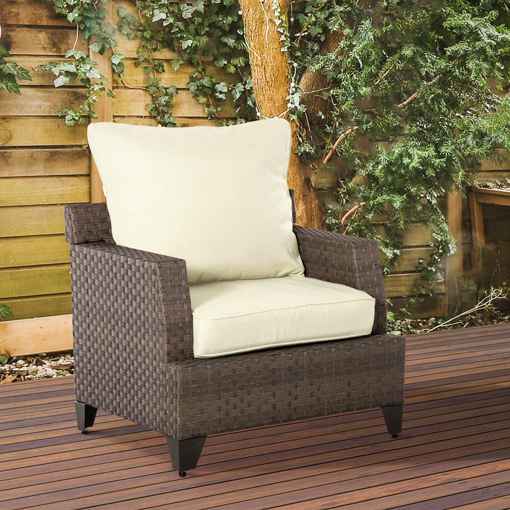 Outsunny Patio Chair Cushions, Thick Deep Seat Outdoor Seat Cushion with Back Cushion, Light Green