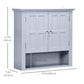 HOMCOM Wall Mount Bathroom Cabinet, Storage Organizer Kitchen Cupboard with 2 Doors and Adjustable Shelf White