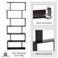 HOMCOM Wooden S Shape Bookcase 6 Shelves Storage Display Home Office Furniture