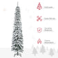 HOMCOM 6 Ft Snow-Flocked Artificial Christmas Tree, Slim Pencil Xmas Tree with Realistic Branches, Metal Base, Green