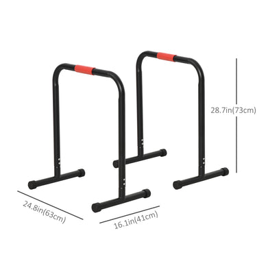 Soozier Set of 2 Dip Bar, Dip Station Push Up Station for Full Body Strength Training Home Gym Black