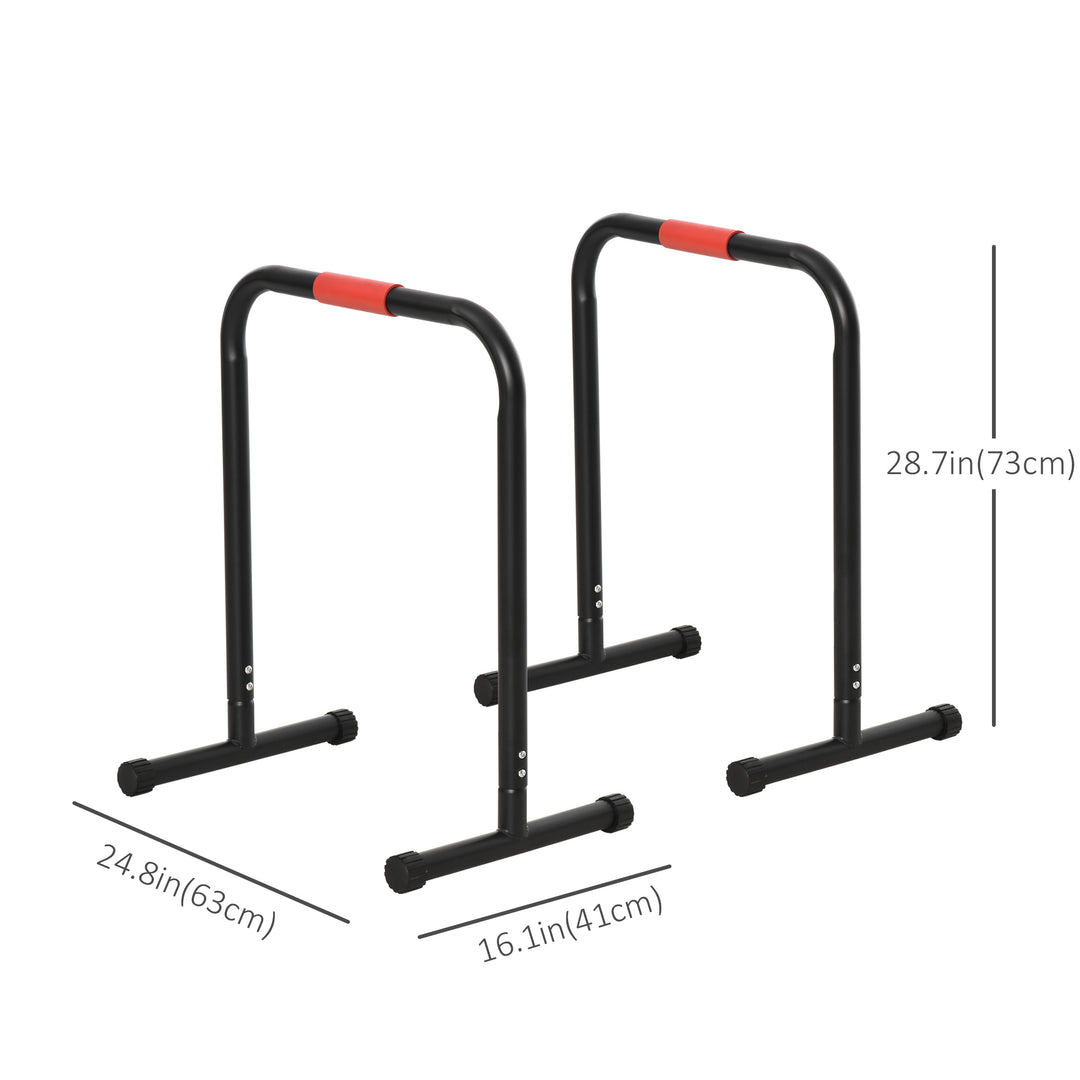 Soozier Set of 2 Dip Bar, Dip Station Push Up Station for Full Body Strength Training Home Gym Black