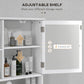 kleankin Wall-Mounted Medicine Cabinet, Bathroom Mirror Cabinet with Doors and Storage Shelves, White