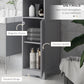 kleankin Tall Bathroom Storage Cabinet, Freestanding Tower Cabinet with Adjustable Shelf, 3 Open Shelves, White