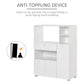 HOMCOM Compact Kitchen Pantry Cabinet Server Hutch Storage Buffet with Microwave Oven Stand Drawer and Shelves, White