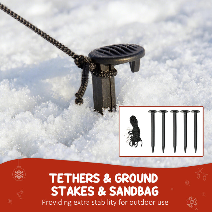 Outsunny 6FT Christmas Inflatables Snowman & Penguins with LED Lights and Flashing Projector Light, Blow Up Inflatable Decoration