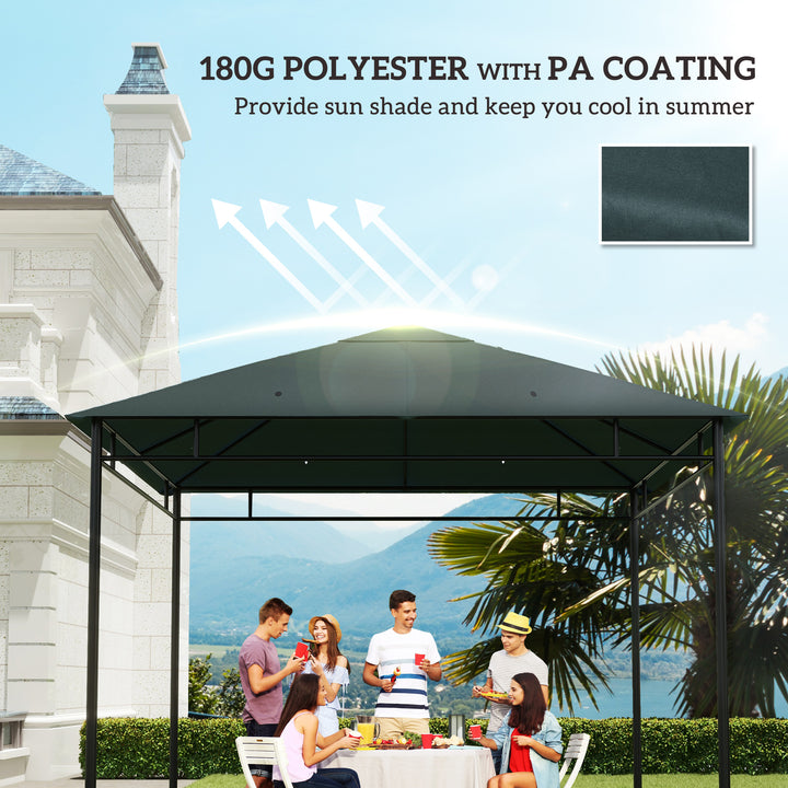 Outsunny 10' x 10' Square Gazebo Canopy Replacement UV Protected Top Cover Sun Shade Coffee