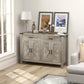 HOMCOM Farmhouse Buffet Cabinet Sideboard with 1 Drawer, 1 Storage Cabinet and Adjustable Shelf, White