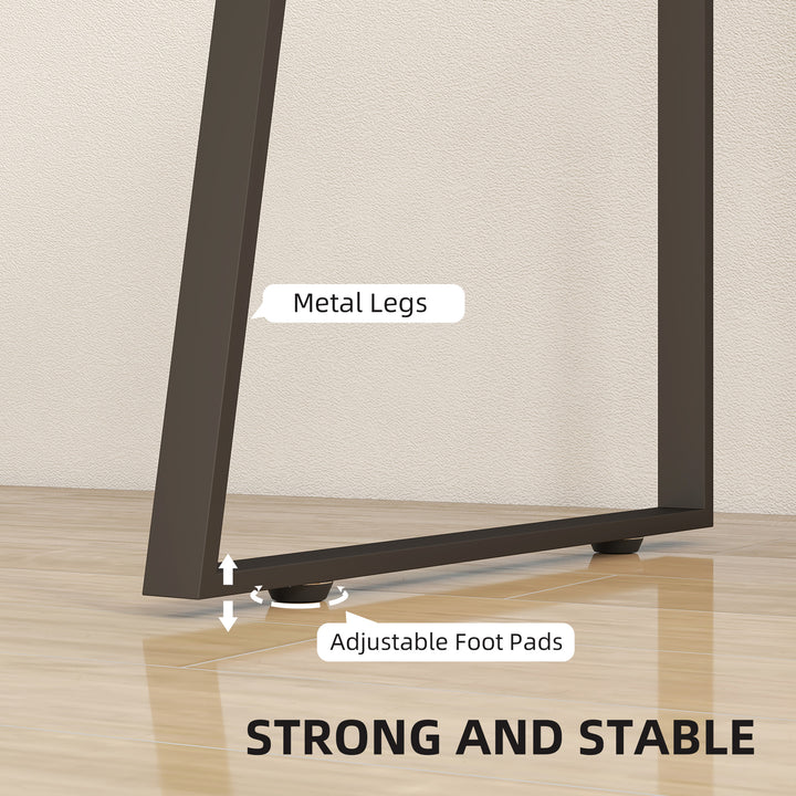 HOMCOM 53 Inch Computer Desk, Writing Table with Cabinet, Drawer, Adjustable Shelf for Home Office Study, Natural Wood