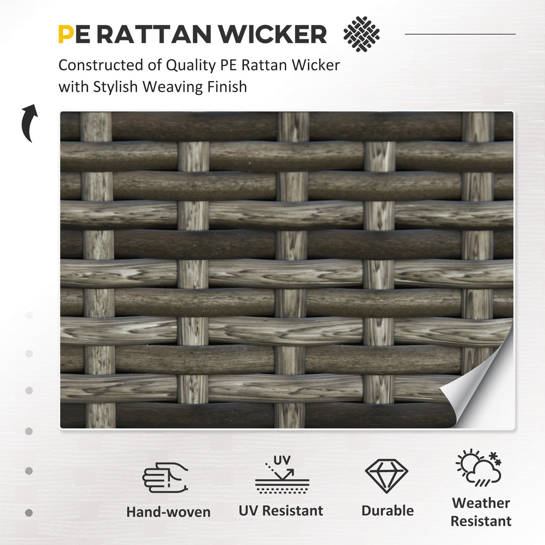 Outsunny 2 Seat Patio Loveseat Deluxe Wicker Sofa Chair Outdoor Rattan Furniture Couch All Weather with Cushion for Balcony, Deck, Garden and Poolside, Grey