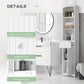 HOMCOM Tall Wooden Bathroom Cabinet Storage Organizer Kitchen Bedroom Decorative