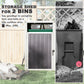 Outsunny Double Garbage Bin Shed, Lockable Outdoor Storage Shed with Openable Lid, Galvanized Frame for Garden Patio, Dark Grey