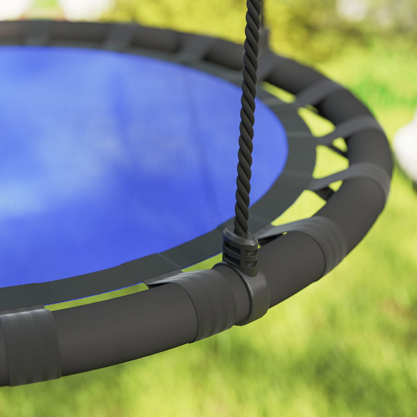 Qaba 39 inch Saucer Tree Swing Set for Kids with Adjustable Hanging Ropes for Outdoor, Backyard, Green