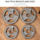 Soozier Set of 4 Weight Plates for 2"/5cm hole Dumbbell Handle Bar, 33 lbs Dumbbell Plates Barbell Weights, 2 x 11 lbs, 2 x 5.5 lbs, Silver