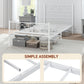 HOMCOM Metal Full Platform Bed Frame with Headboard, Steel Slat Support, Underbed Storage, No Box Spring Needed, Easy Assembly