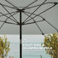 Outsunny 7.6FT Aluminum Patio Umbrella Parasol 8 Ribs Outdoor Market Umbrella with Crank, Push Button Tilt for Deck, Backyard and Lawn, Sky Blue