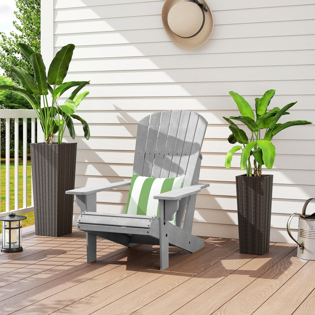 Outsunny Set of 2 Tall Planters for Outdoor Plants with Drainage Holes, Outdoor Flower Pots for Entryway, Patio and Deck