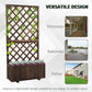 Outsunny 2.4 x 1 x 4.9 ft Garden Wooden Pine Trough Planter with Topped Trellis Climbing Plants Flower Raised Bed, Orange