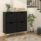 HOMCOM Shoe Storage Cabinet with 4 Flip Drawers and Adjustable Shelf, Shoe Cabinet for 8-16 Pairs of Shoes, Natural