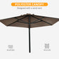 Outsunny 8 ft Wall Mounted Umbrella with 180Â° Rotatable Canopy, Patio Wall Parasol for Outdoor, Garden, Balcony, Yard,  Khaki