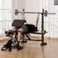 Soozier Press Bench, Heavy Duty Multiple Function Workout Adjustable Bench with Preacher Curl, Leg Developer