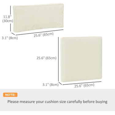 Outsunny Replacement Cushions for Rattan Furniture, 14 Piece Outdoor Seat Cushion Pad for Patio Set, 7 Seat and 7 Back, Cream