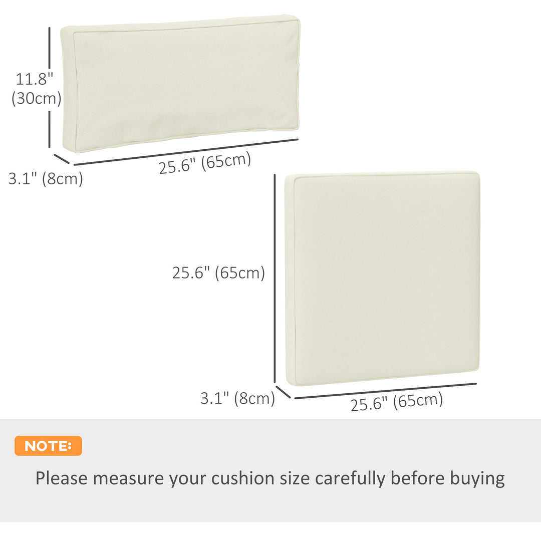 Outsunny Replacement Cushions for Rattan Furniture, 14 Piece Outdoor Seat Cushion Pad for Patio Set, 7 Seat and 7 Back, Cream