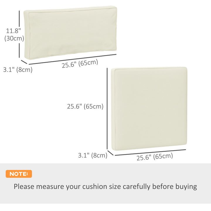 Outsunny Replacement Cushions for Rattan Furniture, 14 Piece Outdoor Seat Cushion Pad for Patio Set, 7 Seat and 7 Back, Cream