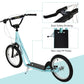Aosom Kids Kick Scooter for 5+ Year Old, Kids Ride on Toy w/ 16'' Inflatable Wheel Dual Brakes, Black