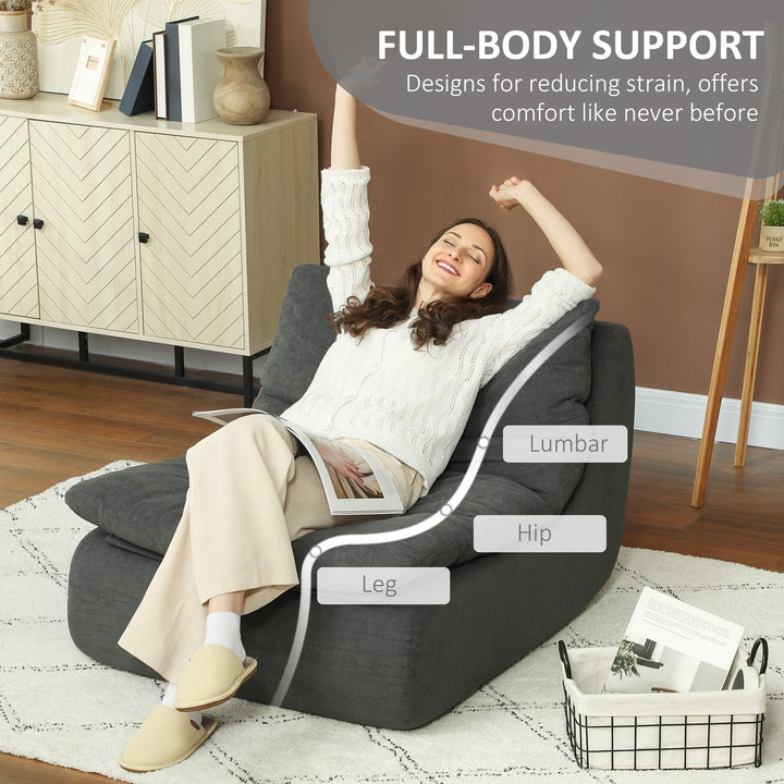 HOMCOM Floor Sofa with Single Piece Ultra High-Density Foam, Armless Floor Chair for Living Room, Bedroom, Home Office, Green