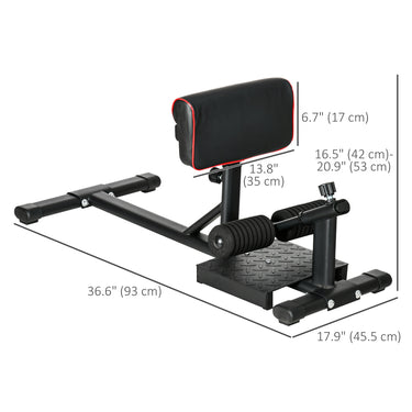 Soozier Sissy Squat Machine, Leg Workout Equipment with Adjustable Pad, Rollers and Non-slip Foot Plate for Home Gym Fitness