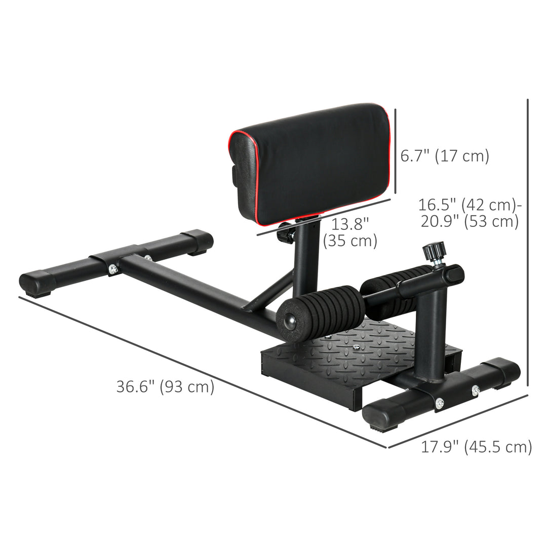Soozier Sissy Squat Machine, Leg Workout Equipment with Adjustable Pad, Rollers and Non-slip Foot Plate for Home Gym Fitness