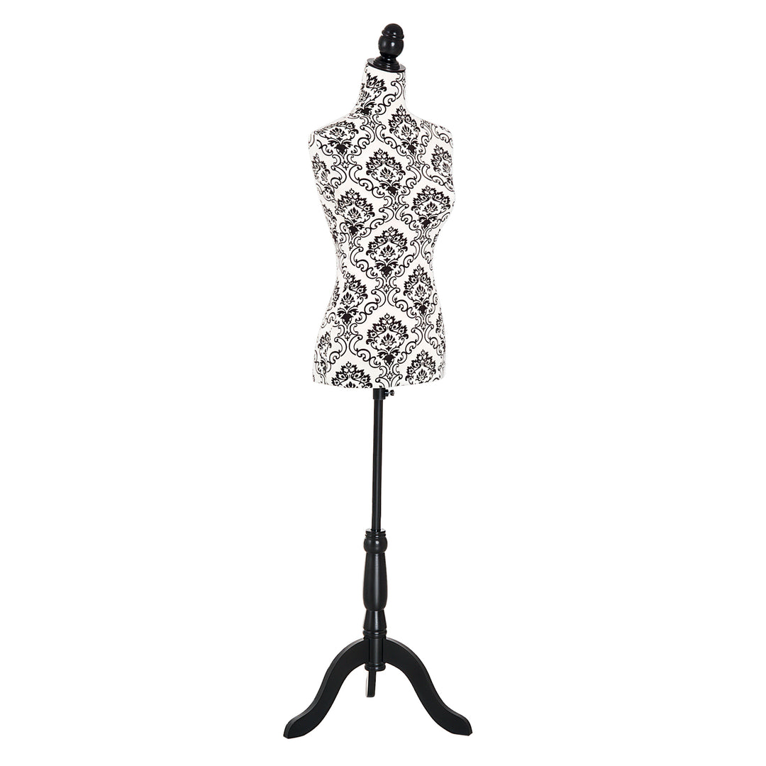 HOMCOM Female Fashion Mannequin Dress Form Torso Dressmaker Stand Clothing Display w/ Base (Black)