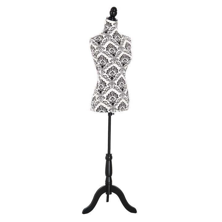 HOMCOM Female Fashion Mannequin Dress Form Torso Dressmaker Stand Clothing Display w/ Base (Black)