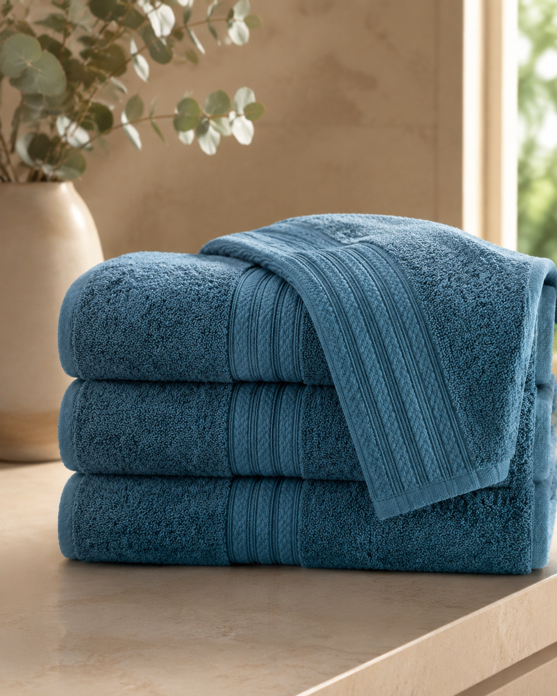 Aarniva Premium Deep Teal Towel Set | Soft & Absorbent | Face, Hand & Bath Towels