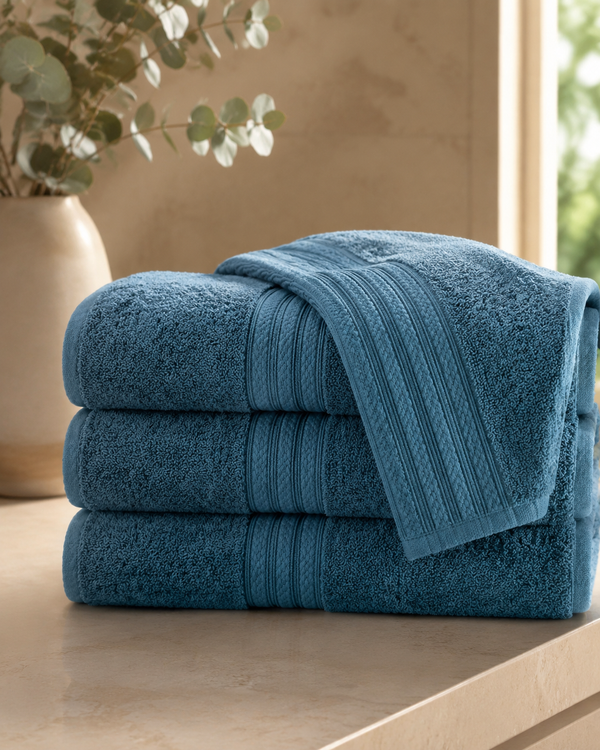 Aarniva Premium Deep Teal Towel Set | Soft & Absorbent | Face, Hand & Bath Towels