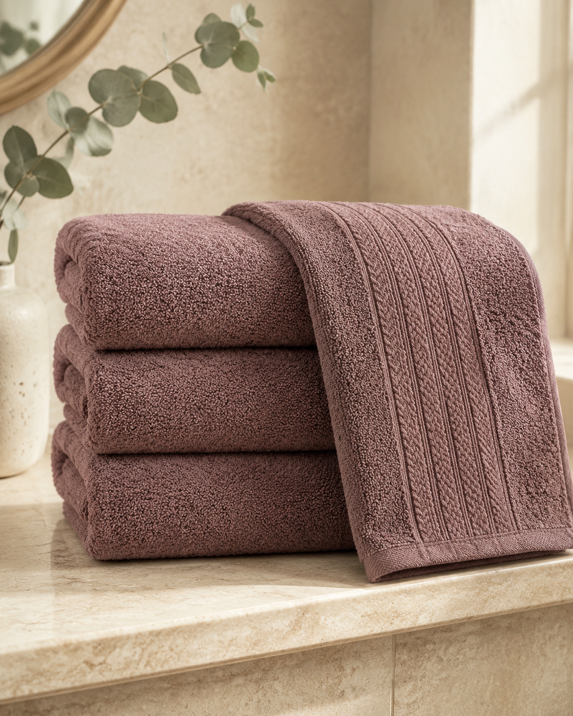 Aarniva Premium Brown Towel Set | Soft & Absorbent | Face, Hand & Bath Towels