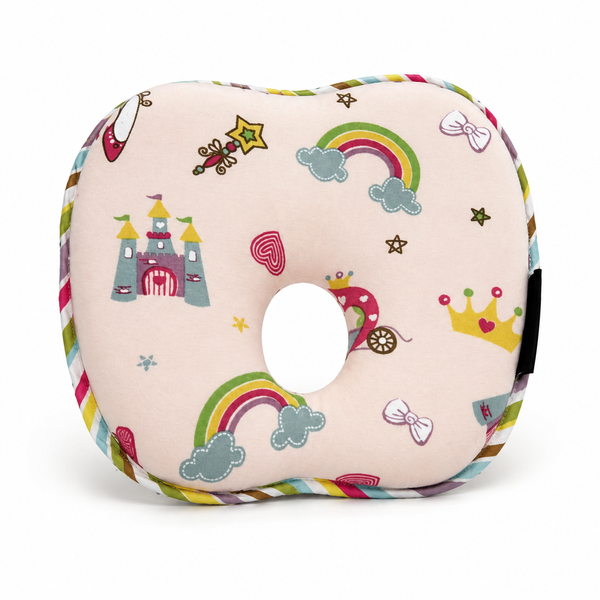 Aarniva Baby Head Support Pillow | Soft & Padded | Contoured Center | Princess Rainbow