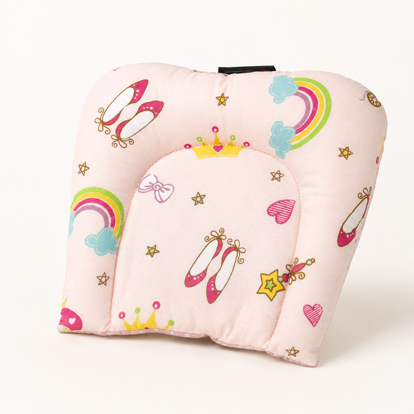 Aarniva Baby Head Support Pillow | Soft & Padded | Contoured Center | Bunny Rainbow