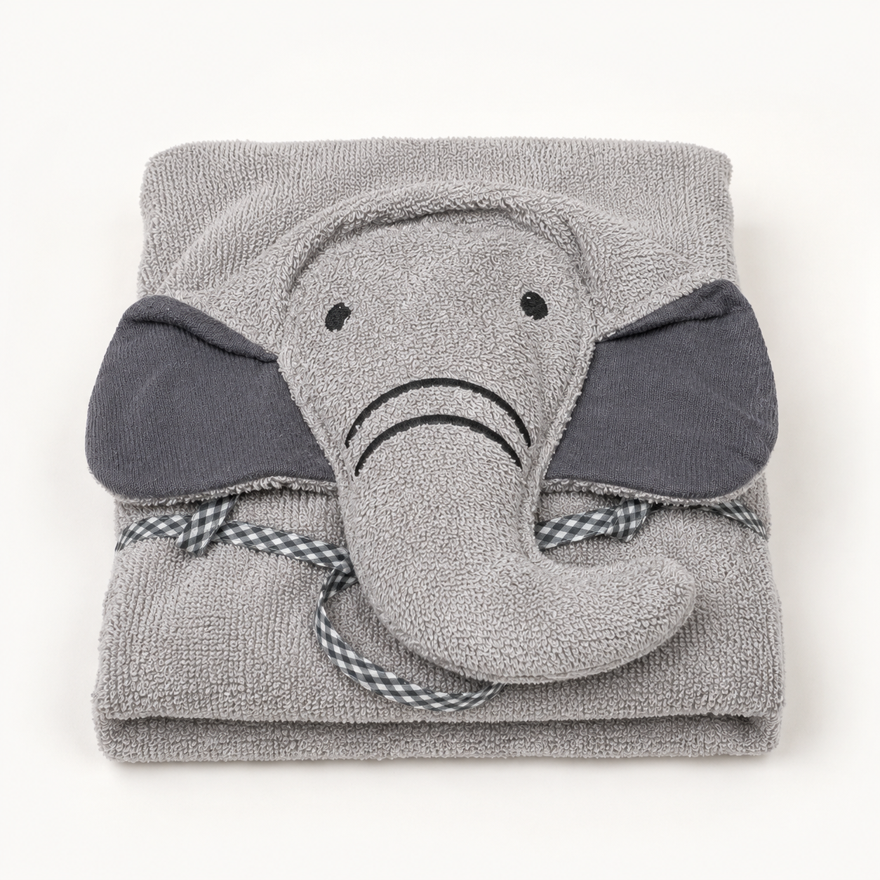Aarniva Kids Hooded Bath Towel | Soft & Cozy | Animal & Fun Prints | Elephant Grey