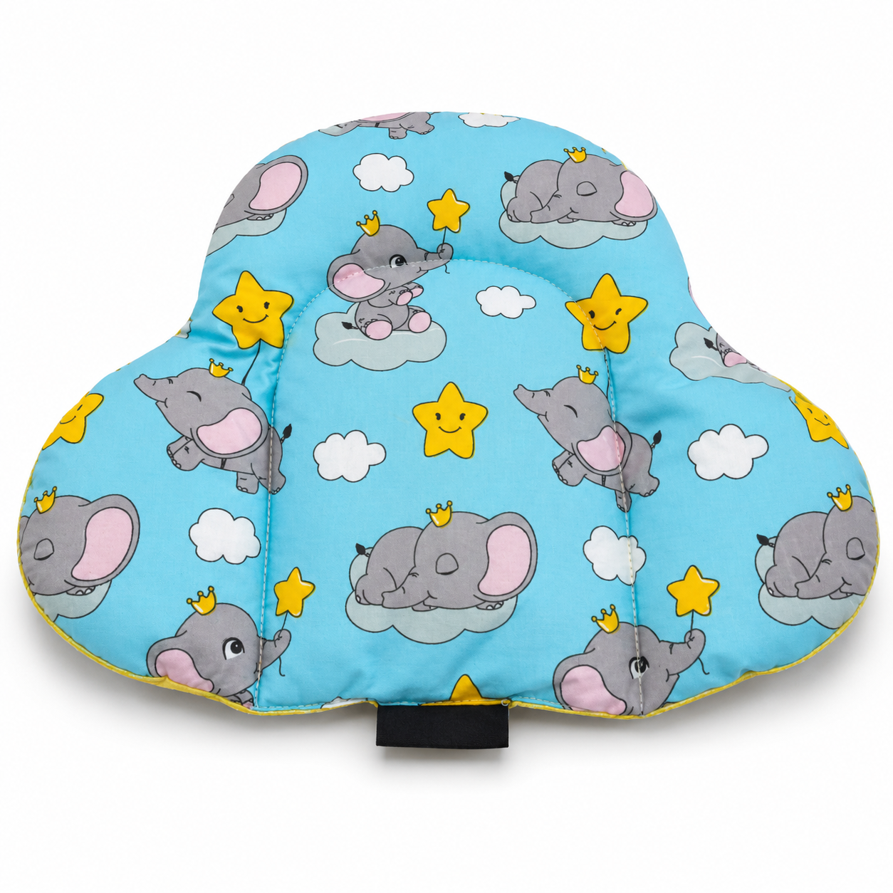 Aarniva Baby Head Support Pillow | Soft & Padded | Contoured Center | Elephant Clouds