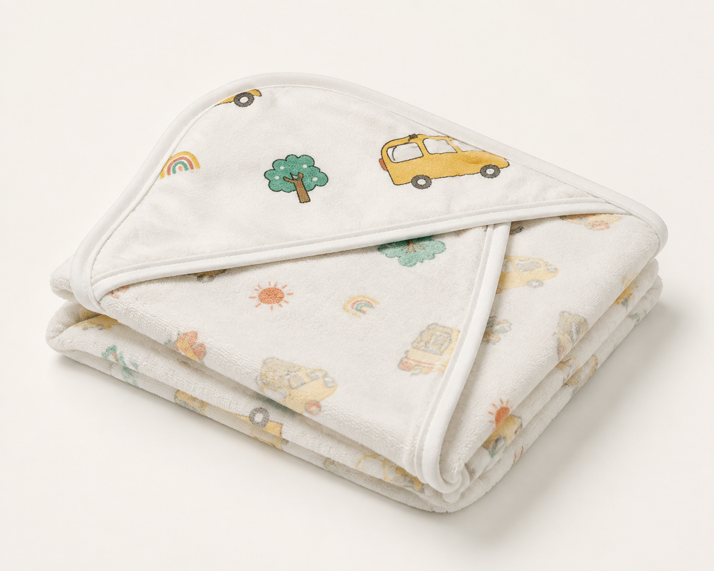 Aarniva Kids Hooded Bath Towel | Soft & Cozy | Animal & Fun Prints | Vehicle Adventure