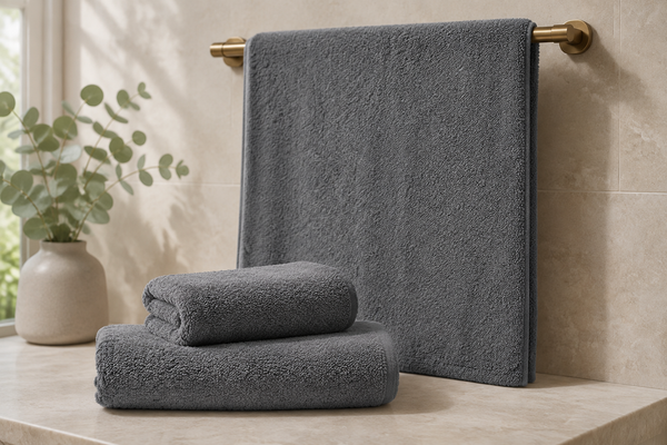 Aarniva Premium Charcoal Grey Towel Set | Soft & Absorbent | Face, Hand & Bath Towels