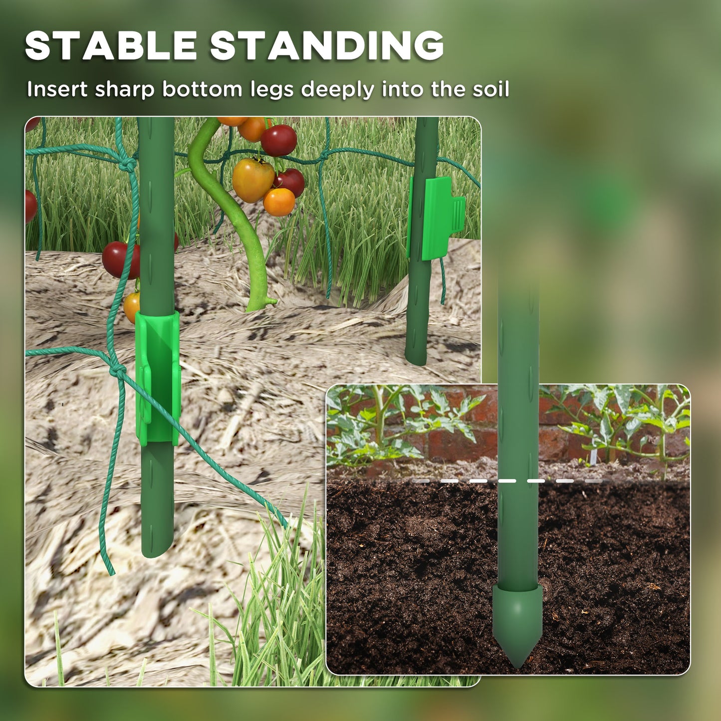 Outsunny Arched Garden Trellis w/ Climbing Net Metal Cucumber Plant Trellis A-Frame for Climbing Plants 57" x 66" x 81"